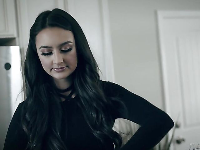 Hard kitchen fuck with flirty brunette Eliza Ibarra