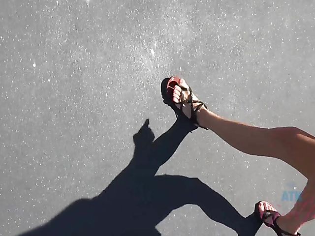 Blonde girlfriend Sky Pierce is proud of her tiny pussy and tits