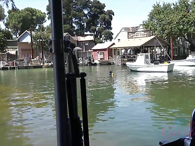 Blonde girlfriend Sky Pierce is proud of her tiny pussy and tits