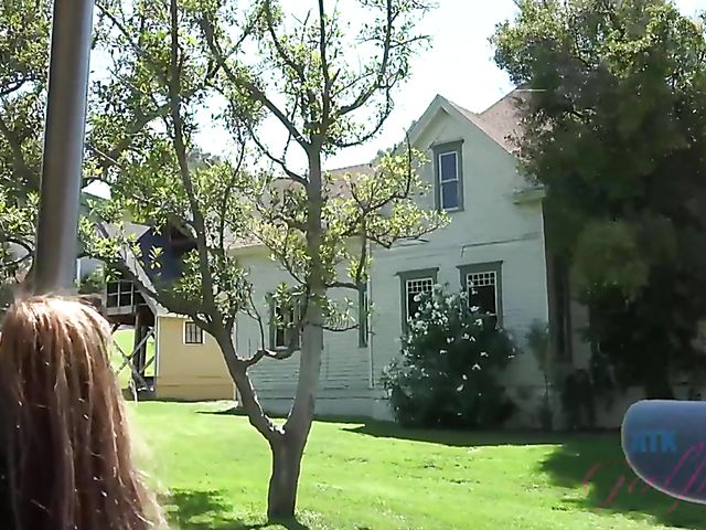 Blonde girlfriend Sky Pierce is proud of her tiny pussy and tits