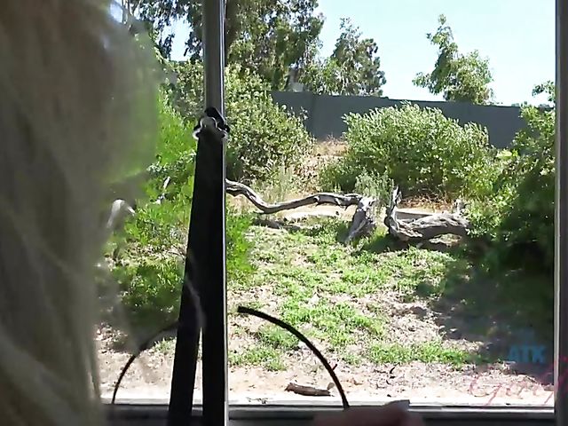 Blonde girlfriend Sky Pierce is proud of her tiny pussy and tits