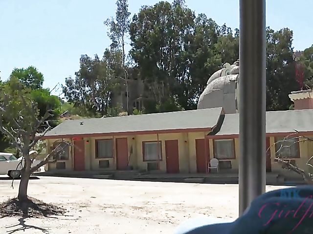 Blonde girlfriend Sky Pierce is proud of her tiny pussy and tits