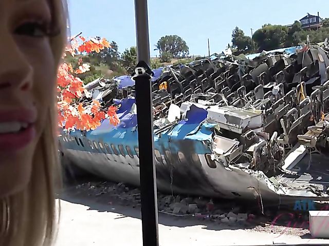 Blonde girlfriend Sky Pierce is proud of her tiny pussy and tits