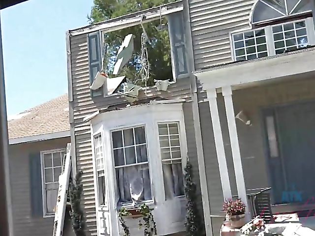 Blonde girlfriend Sky Pierce is proud of her tiny pussy and tits