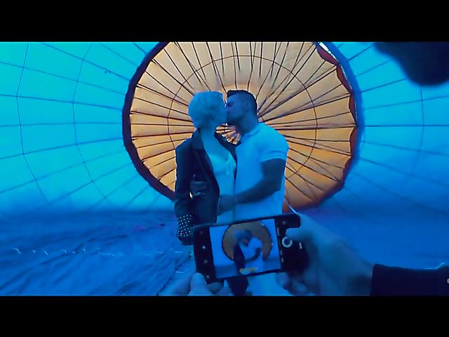 Behind the scenes of busty short hair blonde Skye Blue