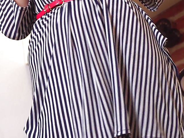 Nubiles solo with Milana M taking off her panties in the kitchen