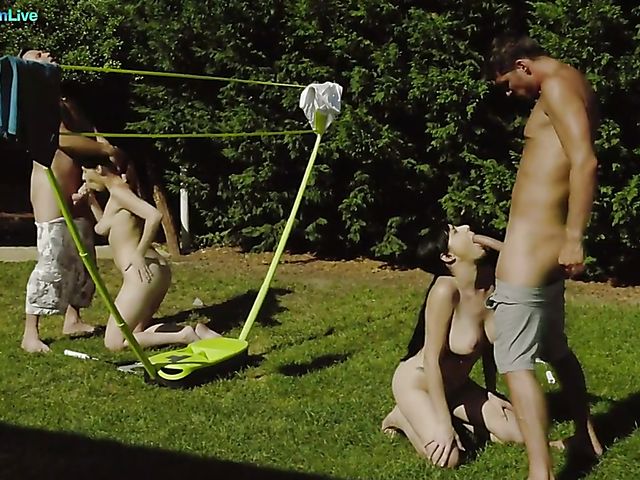Nude sports and outdoor foursome with Antonia Sainz and Damaris X
