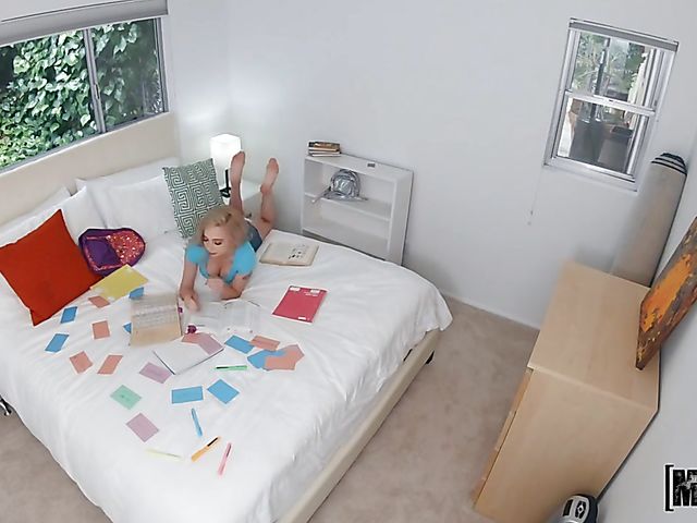 POV interracial teen Lexi Lore enjoys a black prick in her bedroom