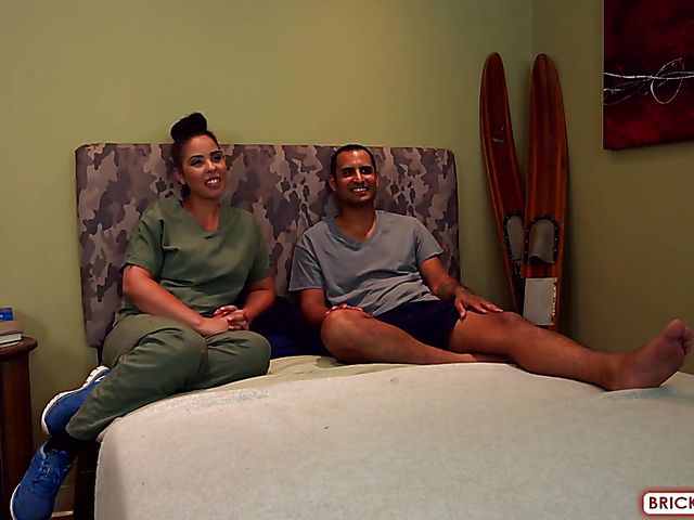 Military nurse Summer gets her natural boobs and wet cunt fucked