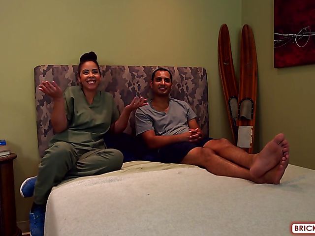 Military nurse Summer gets her natural boobs and wet cunt fucked