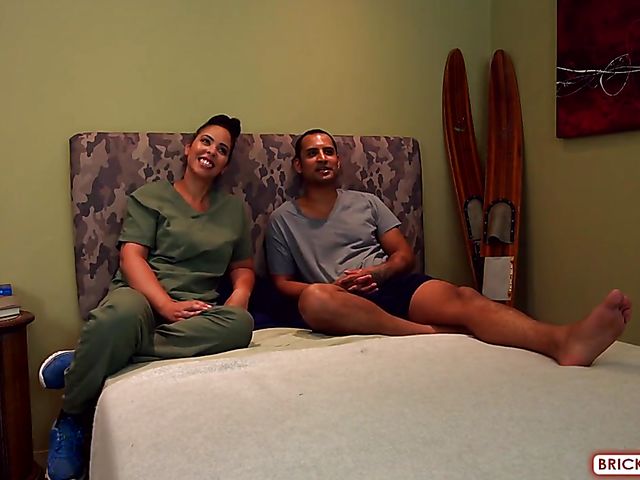 Military nurse Summer gets her natural boobs and wet cunt fucked