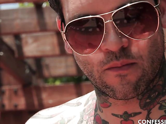 Young busty masseuse in pantyhose Autumn Falls loves his tattoos and his cock