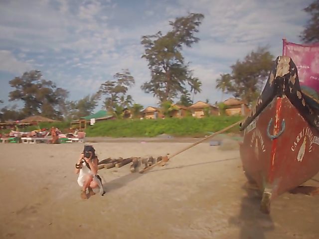 Nude beach meditation in Goa with sexy Serena L