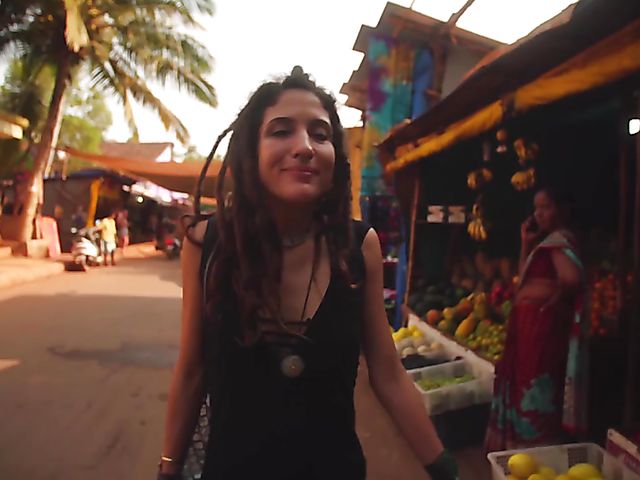 Nude beach meditation in Goa with sexy Serena L