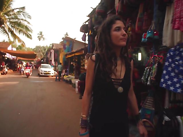 Nude beach meditation in Goa with sexy Serena L