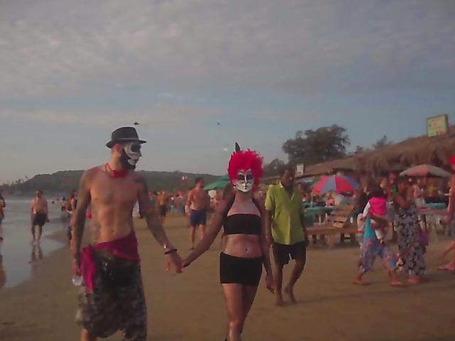 Nude beach meditation in Goa with sexy Serena L