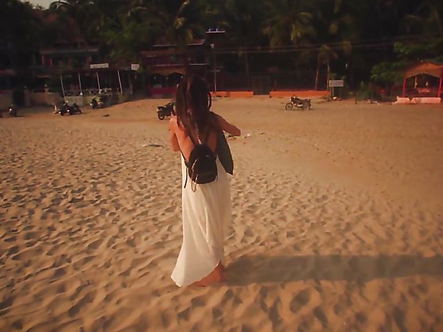 Nude beach meditation in Goa with sexy Serena L