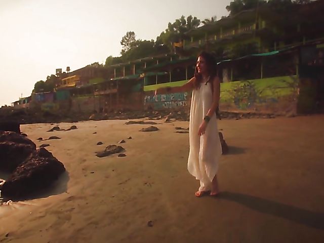 Nude beach meditation in Goa with sexy Serena L