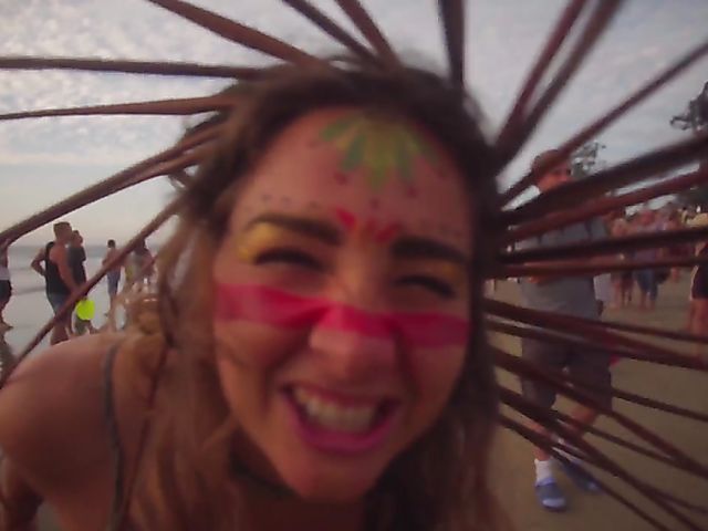 Nude beach meditation in Goa with sexy Serena L