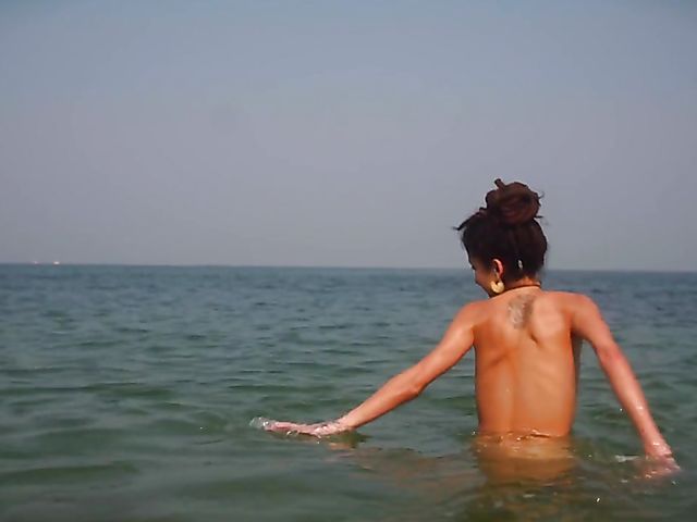 Nude beach meditation in Goa with sexy Serena L