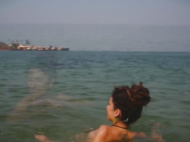 Nude beach meditation in Goa with sexy Serena L