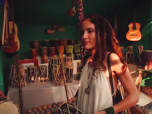 Nude beach meditation in Goa with sexy Serena L