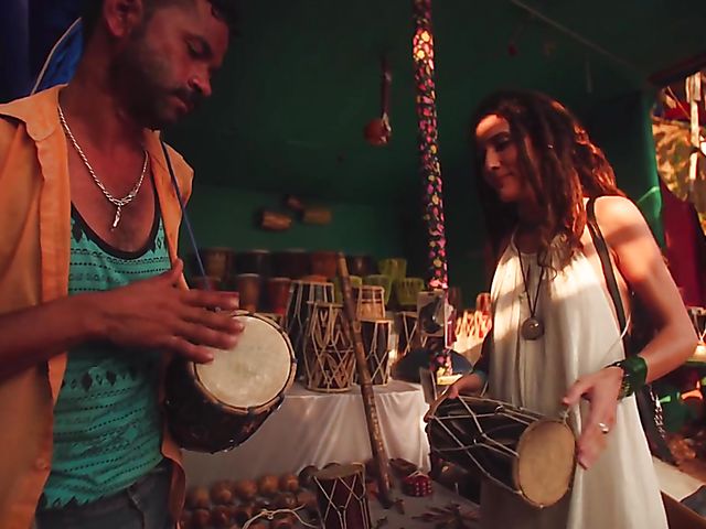 Nude beach meditation in Goa with sexy Serena L