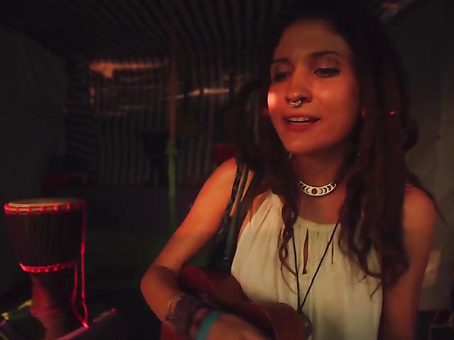 Nude beach meditation in Goa with sexy Serena L