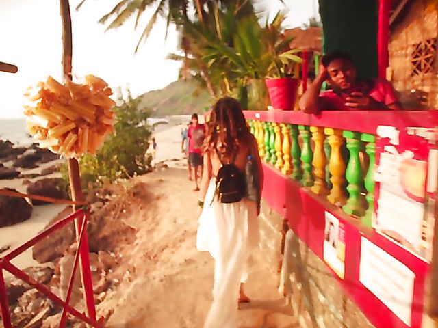 Nude beach meditation in Goa with sexy Serena L