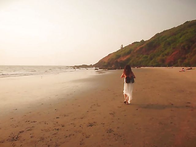 Nude beach meditation in Goa with sexy Serena L