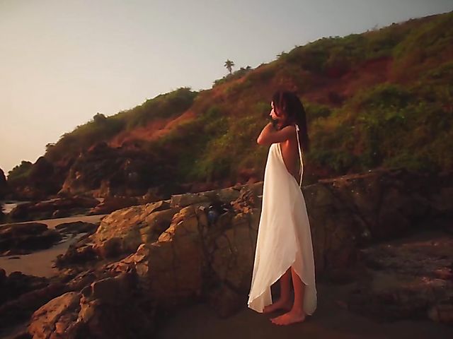 Nude beach meditation in Goa with sexy Serena L