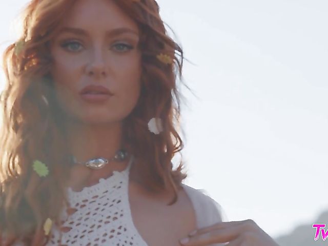 Twistys solo in the mountains and fingering in bed with sexy redhead Lacy Lennon