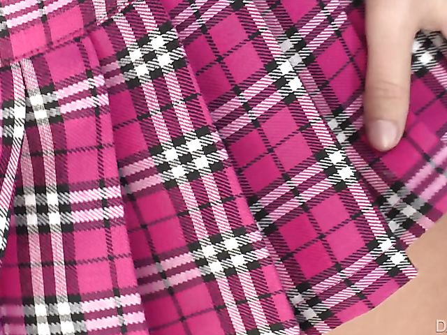 Girl in a miniskirt Paige Owens gets a black cock anal experience