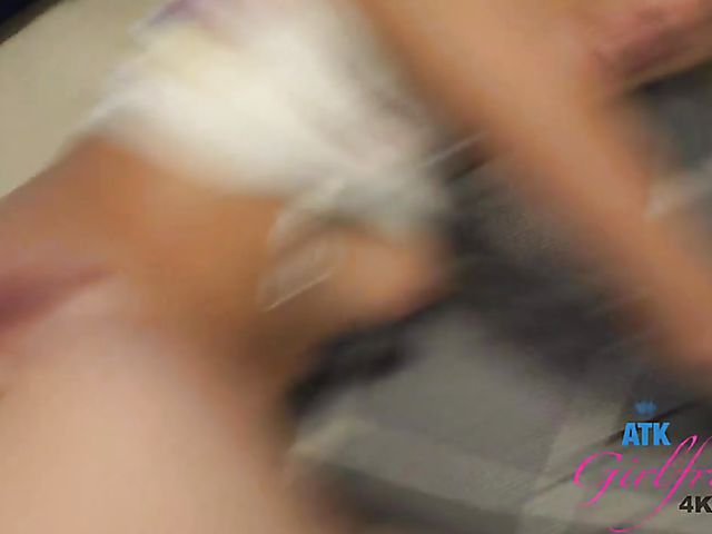 Barefoot blonde POV with slender girl Sky Pierce