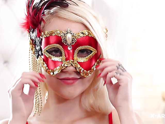 Blonde teen solo with Sugar playing with her cute pussy