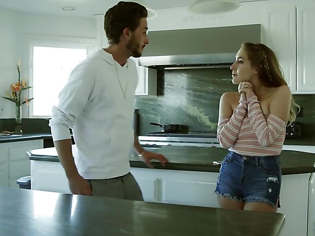 Pussy eating in the kitchen and sex in bed with natural girl Cadence Lux