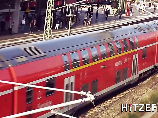 Public sex in Berlin with long-haired German blonde Lena Nitro