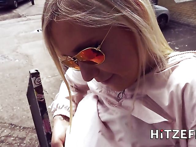 Public sex in Berlin with long-haired German blonde Lena Nitro