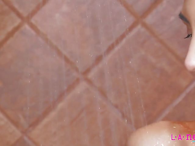 Teen shower girl Natalia Nix shows her small titties and itty bitty pussy