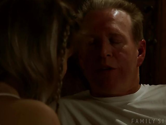 Teen daughter Vienna Rose blows and fucks and stepdaddy in the morning