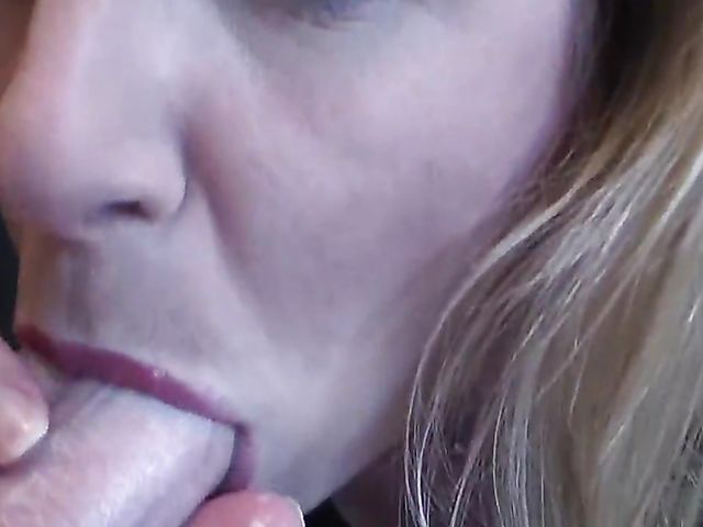 Sensual blowjob from a cum hungry mature woman with tender hands