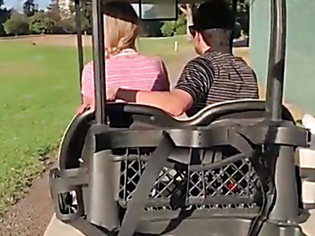 Public fucking on the golf field with busty teen Gabbi Carter