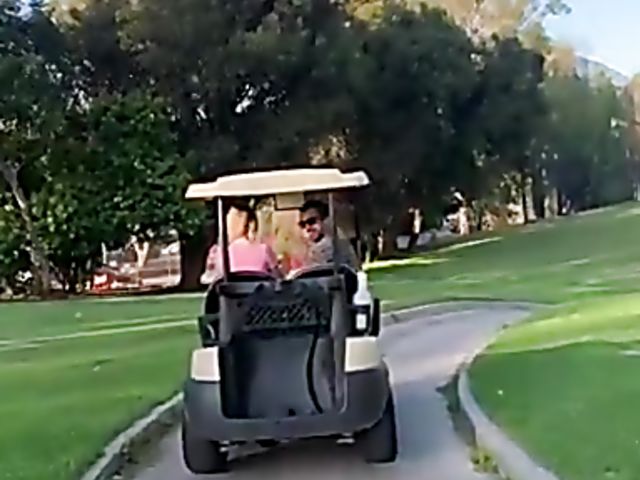 Public fucking on the golf field with busty teen Gabbi Carter