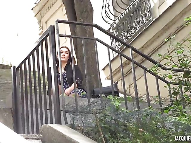French anal on the floor in black stockings and red high heels