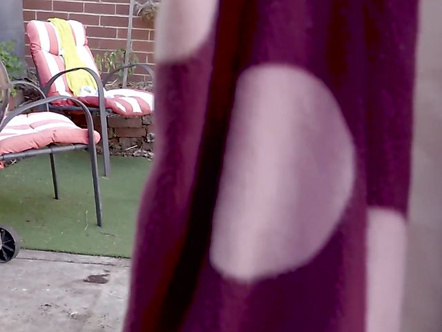 Eva May fingering in panties and creamy vibrator orgasm outside