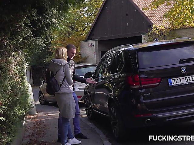 Money for sex in an abandoned place with blonde Rebecca Black