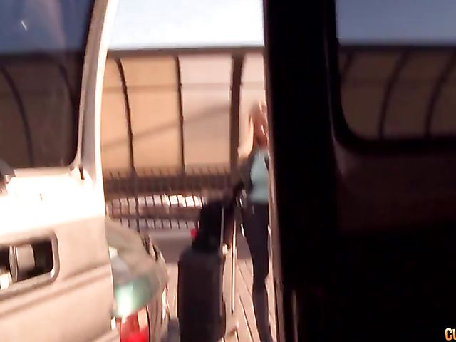 Backseat fuck with busty pretty blonde Donna Bell