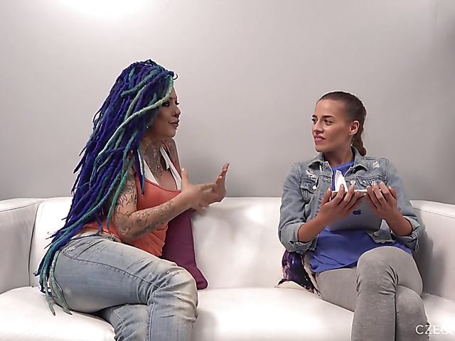 Fuck casting with punk tattoo girl Lady Blue