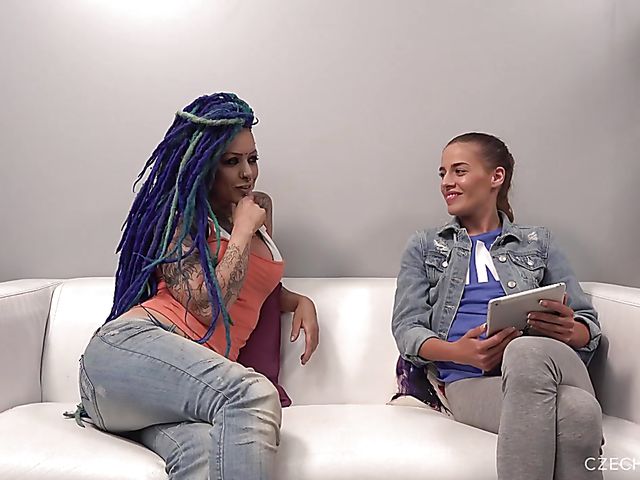 Fuck casting with punk tattoo girl Lady Blue