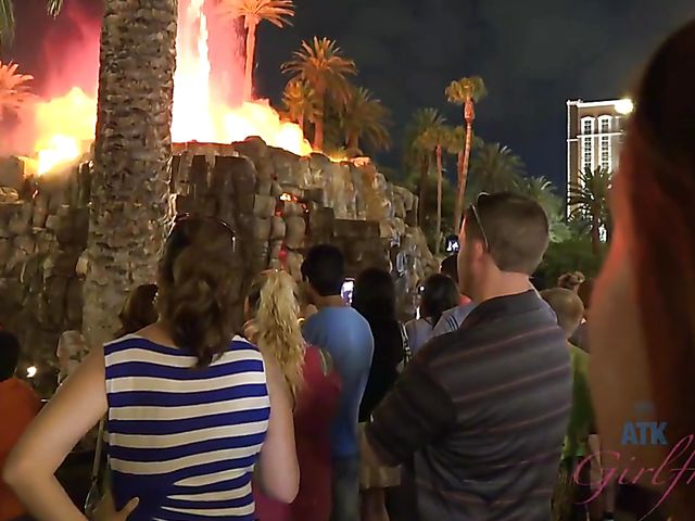 Watching his hairy girlfriend Violet Monroe pee and take a bath